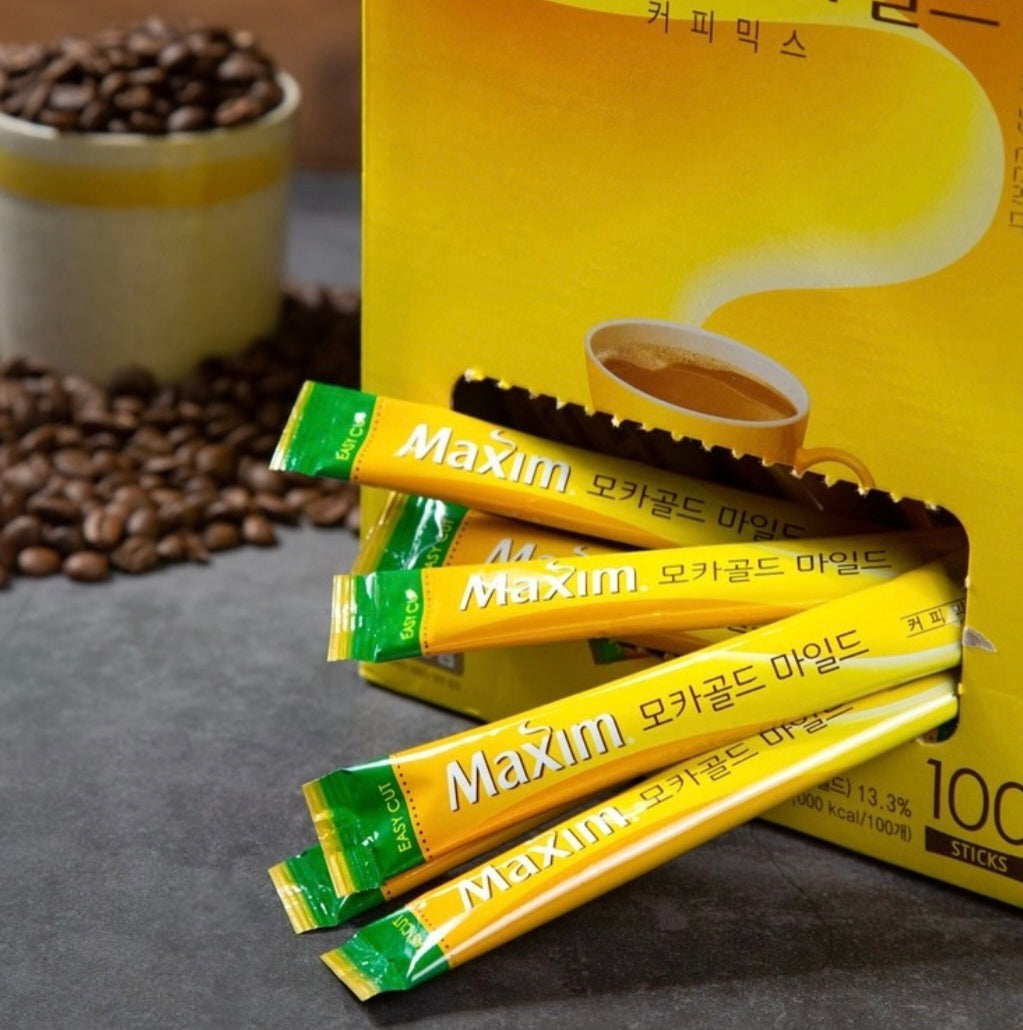 韓國熱賣咖啡Maxim 三合一即冲速溶咖啡粉 (摩卡味) -100條裝 x 12g -平行進口